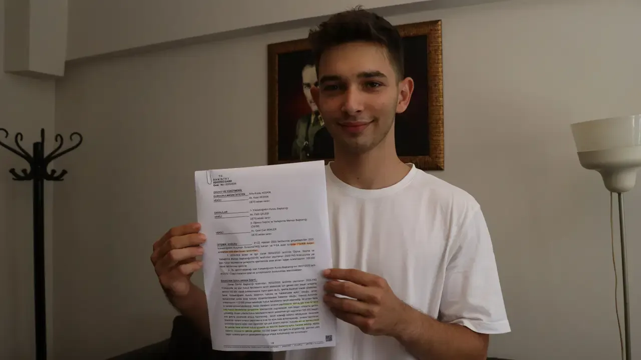 YÖK'e dava açtı: Arda Kuzey Keskin’in mücadelesi 836 adayı hukuk fakültesine taşıdı