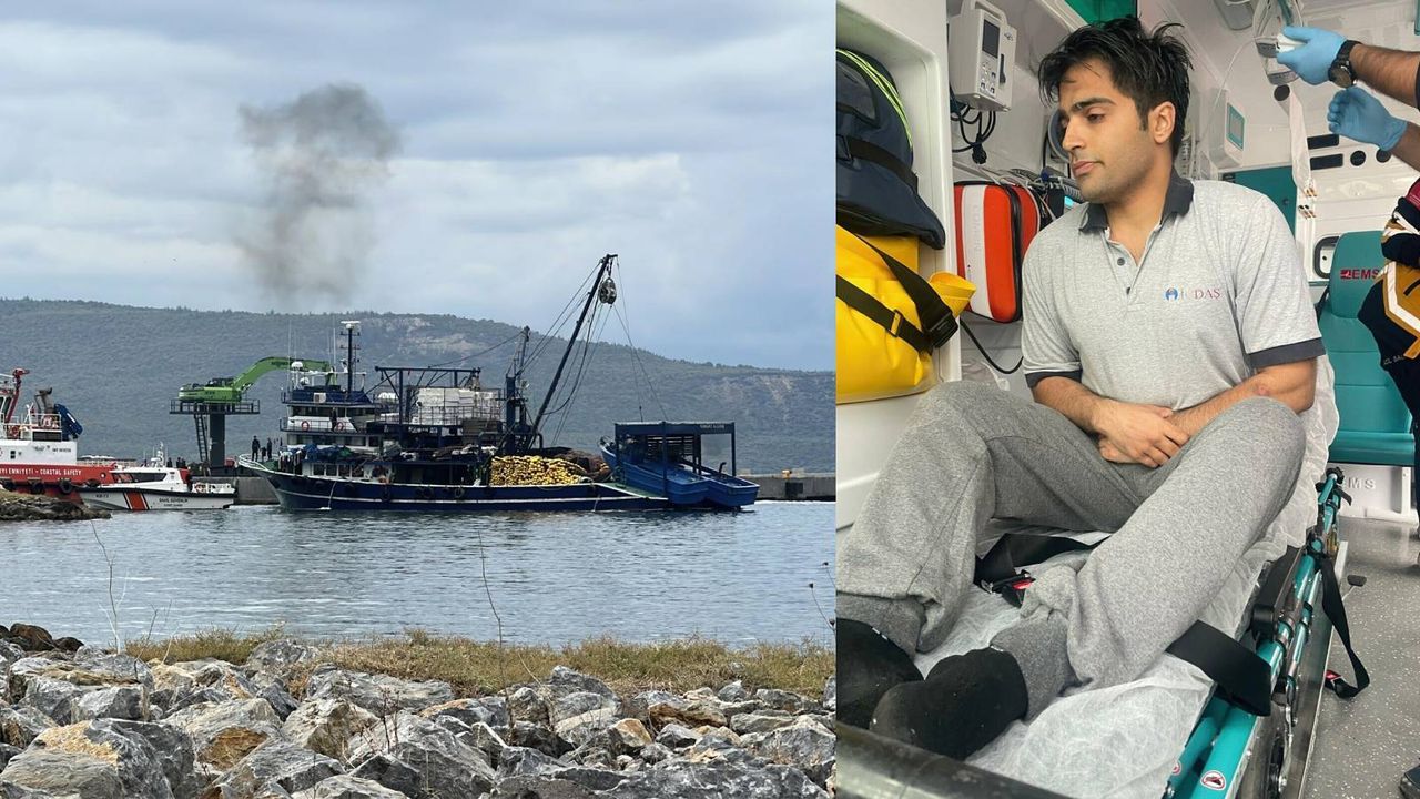 Çanakkale Boğazı’nda denizde çırpınan genç balıkçılar tarafından kurtarıldı