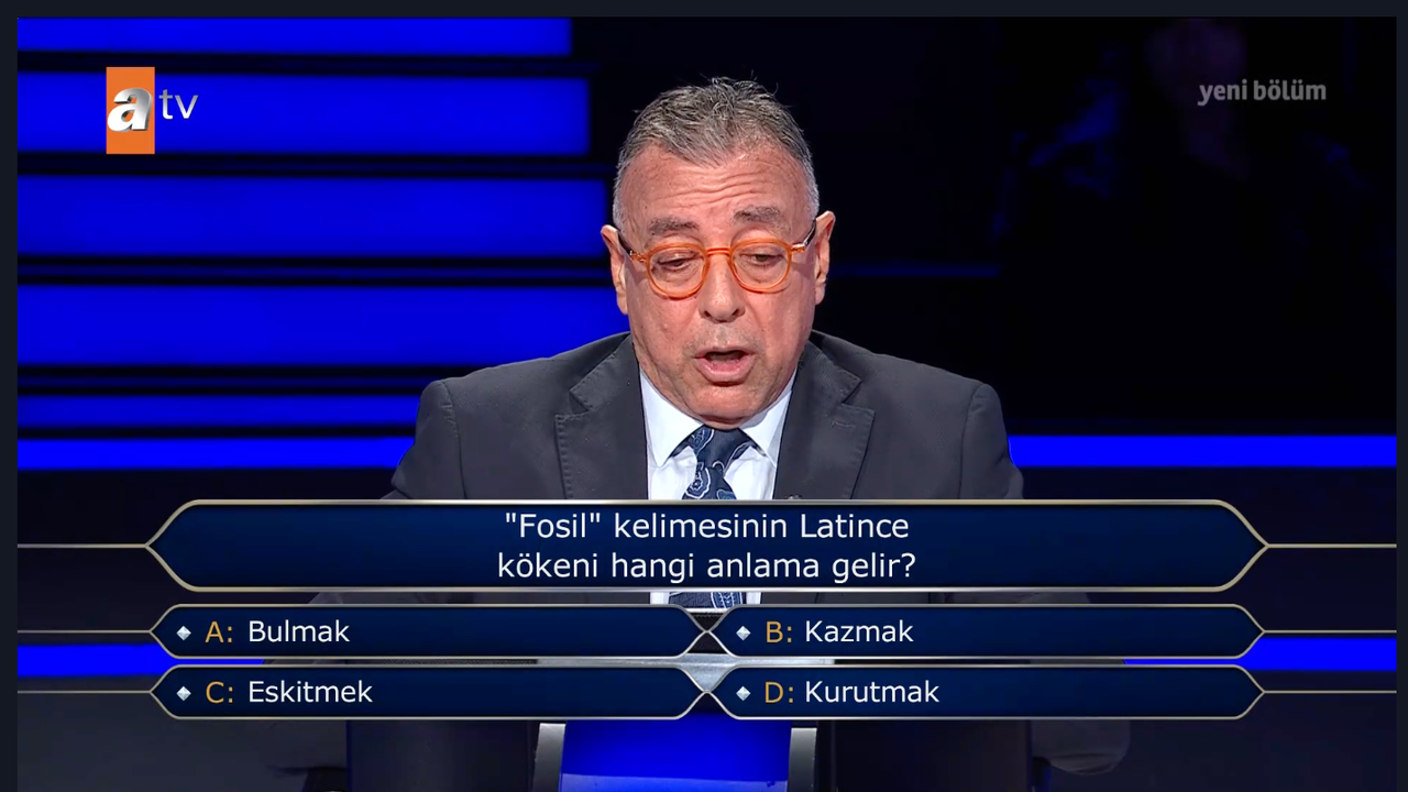 “Fosil” kelimesinin Latince kökeni hangi anlama gelir?