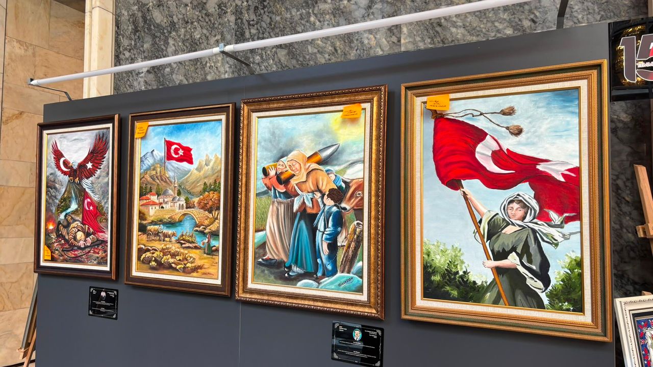 15 Temmuz’da Meclis’te duygulandıran sergi: Acılar tuvale dönüştü! “Sanatla iyileştiler”