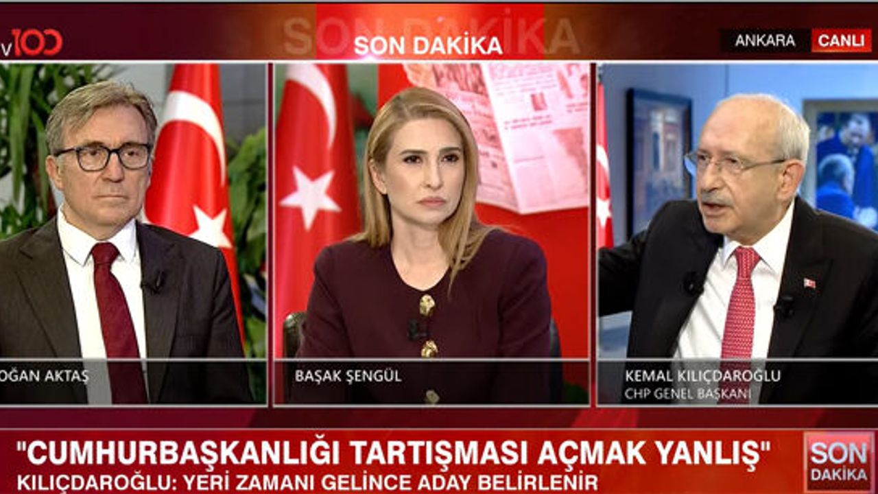 Kılıçdaroğlu'ndan tv100'de flaş açıklamalar: "Partiyi güvenli limana getireceğim"