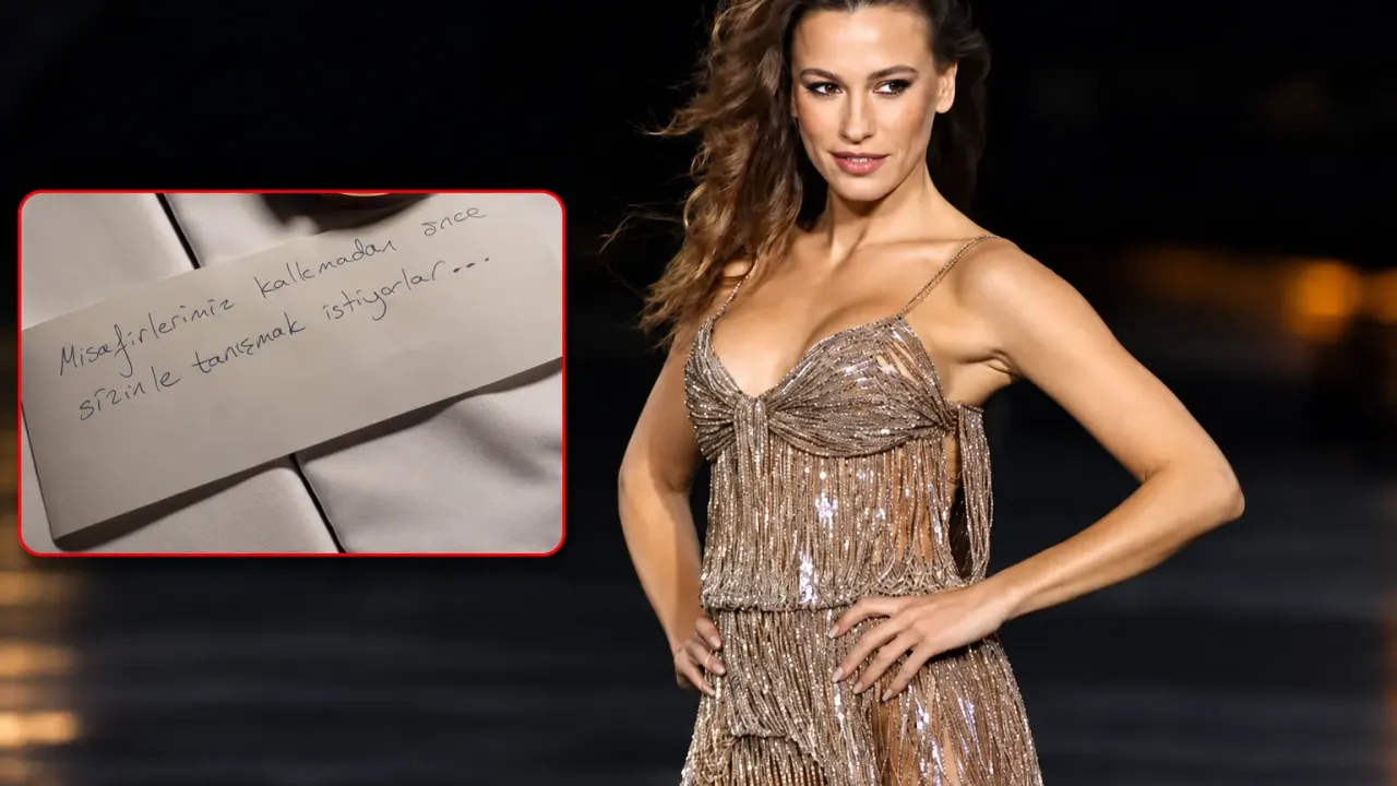 Serenay Sarıkaya’nın restoran masasına gelen sürpriz not merak uyandırdı