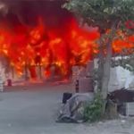 24 kişilik işçi konteynerinde yangın paniği