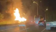 Eyüpsultan’da İETT otobüsü alev alev yandı!