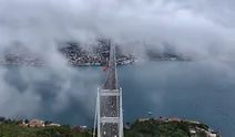 İstanbul’da puslu hava, Fatih Sultan Mehmet Köprüsü ile görüntülendi