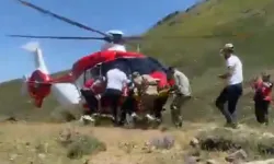 Van’da yaylada attan düştü, helikopter ambulansla hastaneye ulaştırıldı