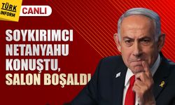 Soykırımcı Netanyahu’ya karşı büyük protesto: Boş salona konuştu