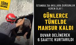 İstanbul'da akıllara durgunluk veren olay! Günlerce tünelde mahsur kaldı, duvar delinerek kurtarıldı