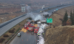 Gaziantep’te TAG Otoyolu’nda korkutan kaza: 3 tır alev aldı