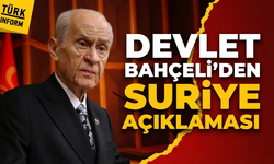 Devlet Bahçeli'den Suriye açıklaması