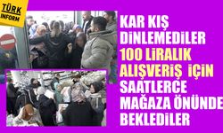 Bursa'da vatandaşlar kar kış dinlemedi: 100 liralık alışveriş için mağaza önünde saatlerce bekledi!