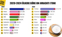Ülkelere göre un ihracatı (Ton)