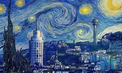 Van Gogh'un 'Yıldızlı Gece' eserine Ankara dokusu
