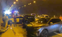 Osmaniye'de tünel içerisinde peş peşe çarpışma! O anlar kamerada