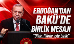 Erdoğan'dan Bakü'de birlik mesajı: "Dilde, fikirde, işte birlik"