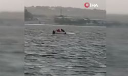 Küçükçekmece Gölü'nde korku dolu anlar kamerada!