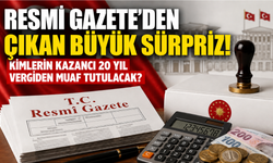 Resmi Gazete'den çıkan sürpriz! Kimlerin kazancı 20 yıl vergiden muaf olacak?