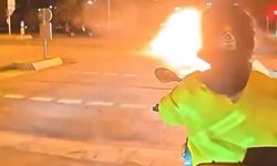 Maltepe Sahil Yolu'nda korkunç kaza! İki araç bir anda alev topuna döndü