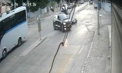 İzmir'de motosikletliye çarpıp kaçan sürücü kamerada!