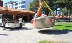 100 bin 60 adet baklalı sarma bu dev kazanda pişirilecek!