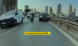 Pendik D-100'de zincirleme kaza! Motosiklet sürücüsü yola savruldu
