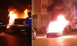 Elmadağ'da otomobil alevlere teslim oldu