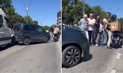 Trafikte kavgaya daldı, aracını geri viteste unuttu!