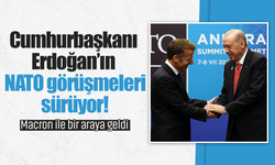 Cumhurbaşkanı Erdoğan’ın NATO görüşmeleri sürüyor! Macron ile bir araya geldi
