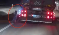 Köpeği kamyonetin arkasına bağlayıp sürükledi!