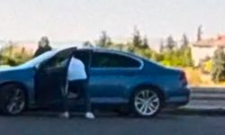 "Beni aldattın" diyerek yumruk attı! Otomobilde kadına şiddet kamerada