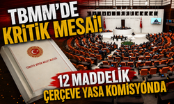 TBMM'de kritik mesai! 12 maddelik çerçeve yasa komisyonda