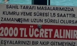 Çeşme’de kumrucunun astığı yazı gündem oldu: “2 bin TL ücret alınır”