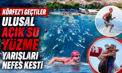 Kocaeli'de Körfez'i geçtiler: Ulusal açık su yüzme yarışları nefes kesti