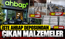 895 çadır, 600 yatak, 102 elektrikli bisiklet! İşte Ahbap deposundan çıkan malzemeler