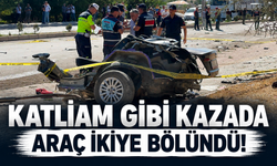 Elazığ'da katliam gibi kaza kamerada! Araç ikiye bölündü