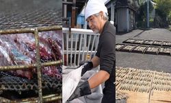Japonlar palamudu böyle yiyor! Bıçak bile kesemiyor