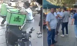 Bakırköy’de motokuryeye yumruklu saldırı kamerada