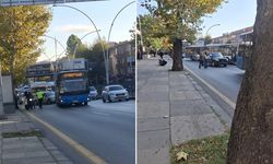 Ankara Dışkapı’da özel halk otobüsü ile otomobil çarpıştı