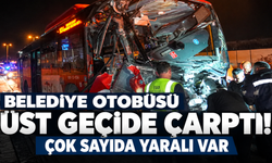 Ankara'da belediye otobüsü üst geçide çarptı! 24 yaralı