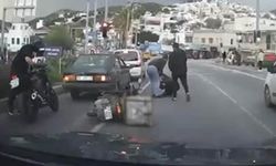 Bodrum’da kuryeyi yol ortasında böyle darbettiler!