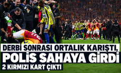 Galatasaray - Fenerbahçe derbisi sonrası ortalık karıştı! Polis sahaya girdi: 2 kırmızı kart çıktı