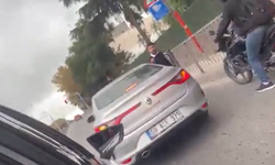 Eşine araç kullanmayı öğreten sürücü ortalığı karıştırdı!