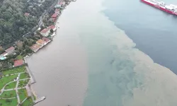 İstanbul Boğazı'nda dikkat çeken görüntü: Deniz iki renge büründü