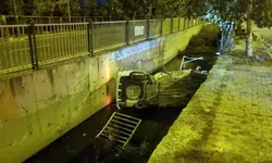 Kayseri'de otomobil sulama kanalına uçtu: 2 kişi yaralandı