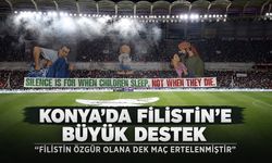 Konyaspor - Filistin maçında büyük destek: "Çocuklar uyurken sessiz olunur, ölürken değil"