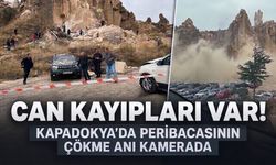 Kapadokya'da peribacasının çökme anı kamerada! 2 kişi hayatını kaybetmişti: Soruşturma başlatıldı