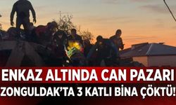 Zonguldak’ta 3 katlı bina çöktü! Enkaz altında kalanlar var