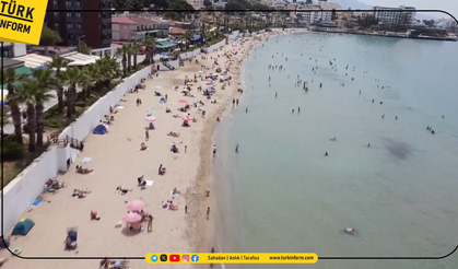 Kuşadası’nda sıcak hava turistleri sahilde buluşturdu
