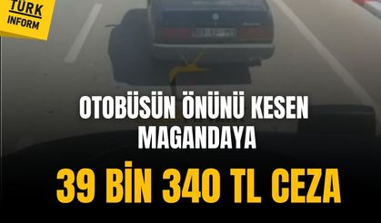 Uşak’ta yolcu otobüsünün önünü kesen sürücüye 39 bin 340 TL ceza