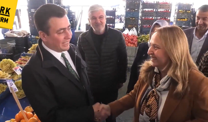 AK Parti'li Osman Gökçek ile CHP'li Semra Dinçer pazarda karşılaştı! Aralarındaki muhabbet gündem oldu